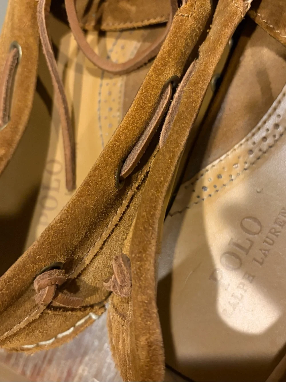 POLO RALPH LAUREN MERTON LUXURY BROWN SUEDE BOAT SHOES SIZE 13 like NEW $195